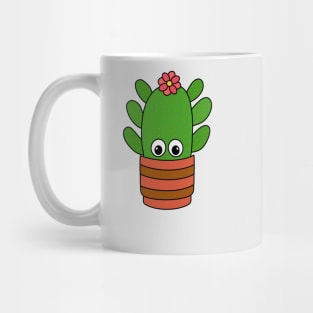 Cute Cactus Design #324: Cactus With Cute Flower In Pot Mug